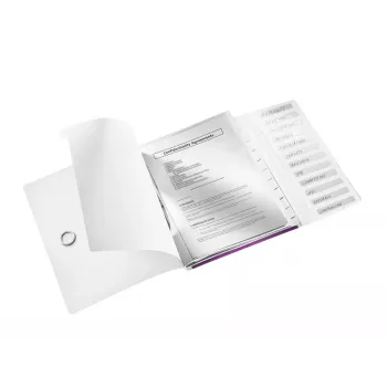 Leitz Divider Book WOW PP 12 skirtukų, A4, polipropilenas (PP), metalinė, violetinė, 200 lapų, 265 mm, 17 mm