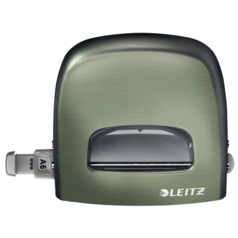 Leitz NeXXt Skylių perforavimo stiliaus perforatorius, 2 skylėms, 30 lapų, metalinis, 30 lapų, žalia, sidabrinė, metalas, 8 cm, A6, 107 mm