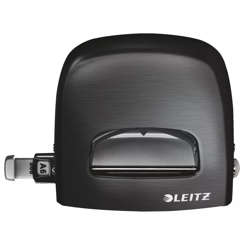 “Leitz” stiliaus skylamušis NeXXt, 2 skylėms, 30 lapų, metalinis, 30 lapų, juodas, 8 cm, A4, 380 g, 107 x 100 x 137 mm