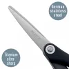 Leitz Titanium Quality žirklės 150 mm, suaugusiems, tiesaus kirpimo, vienos, juodos, metalinės, nerūdijantis plienas, titanas