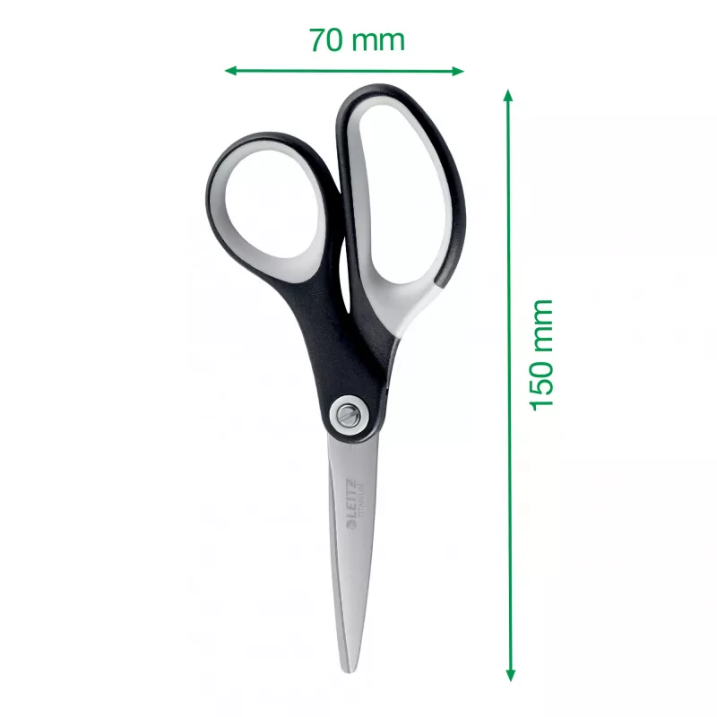 Leitz Titanium Quality žirklės 150 mm, suaugusiems, tiesaus kirpimo, vienos, juodos, metalinės, nerūdijantis plienas, titanas