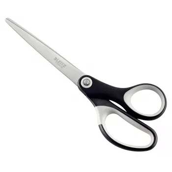 Leitz Titanium kokybiškos žirklės 180 mm, suaugusiems, tiesus pjovimas, vienos, juodos, sidabrinės, nerūdijantis plienas, biuro žirklės