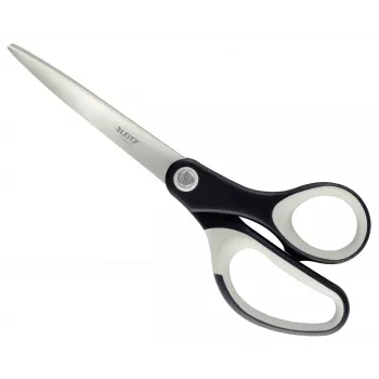 Leitz Titanium kokybiškos žirklės 205 mm, suaugusiems, tiesus pjūvis, viengubos, juoda, balta, nerūdijantis plienas, biuro žirklės