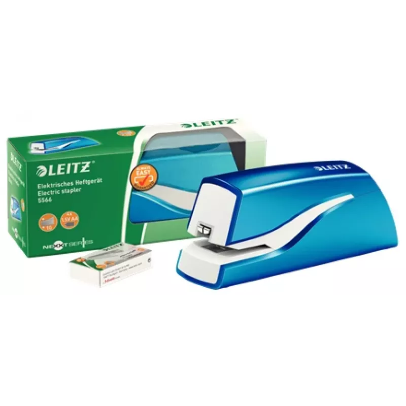 Leitz NeXXt segiklis su baterija WOW 5566, 10 lapų, 1 cm, plastikinis, mėlynas, baltas, baterija, 50 mm