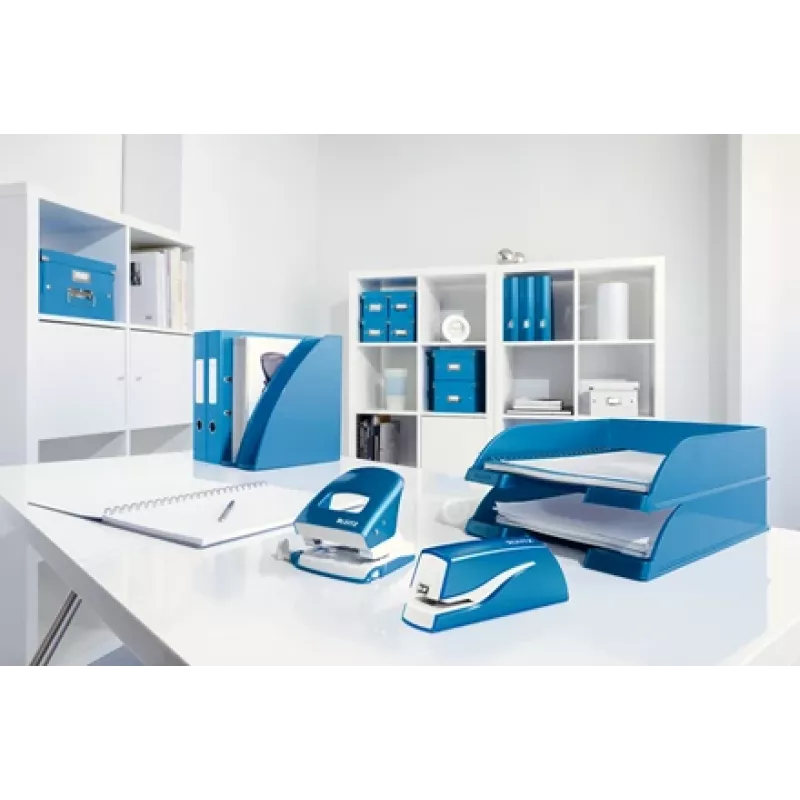Leitz NeXXt segiklis su baterija WOW 5566, 10 lapų, 1 cm, plastikinis, mėlynas, baltas, baterija, 50 mm