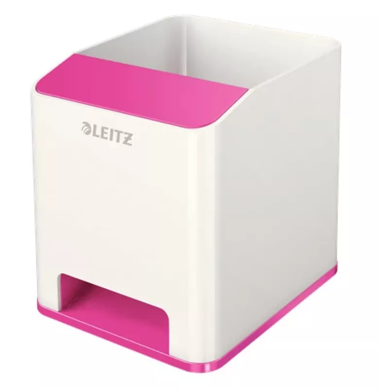 Leitz Sound Pen Holder WOW, Pink, White, Polystyrene, 90 mm, 101 mm, 100 mm, 140 g