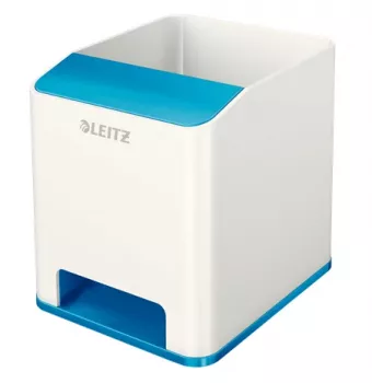Leitz Sound Pen Holder WOW, mėlyna, balta, polistirenas, 90 mm, 101 mm, 100 mm, 140 g