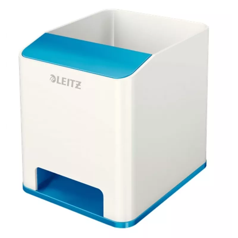 Leitz Sound Pen Holder WOW, mėlyna, balta, polistirenas, 90 mm, 101 mm, 100 mm, 140 g