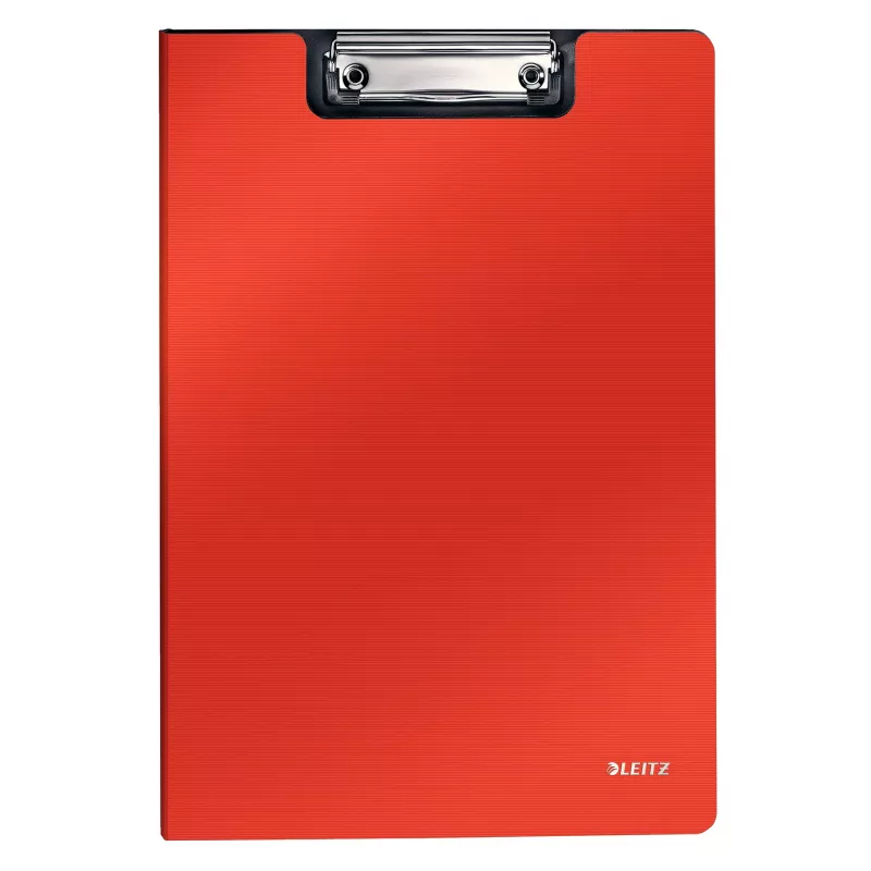 Leitz Clipfolder su priekiniu dangteliu Solid, A4, raudonas, 75 lapai, poliuretano putplastis, 229 mm, 16 mm