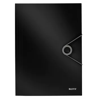 Leitz 3-Flap Folder Solid PP A4, aplankas su atvartais, A4, polipropilenas (PP), juoda, 150 lapų, 80 g/m²