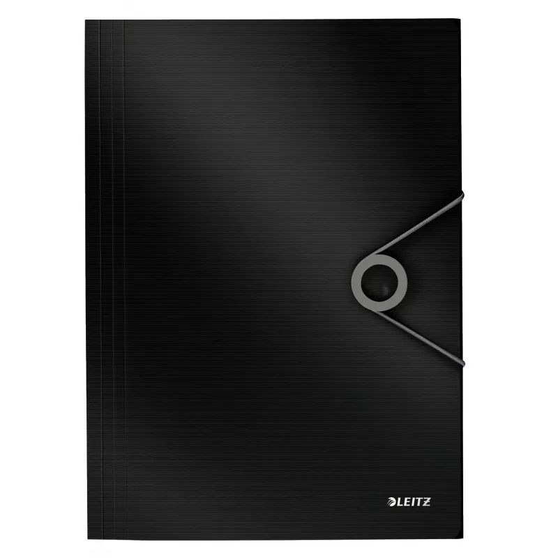 Leitz 3-Flap Folder Solid PP A4, aplankas su atvartais, A4, polipropilenas (PP), juoda, 150 lapų, 80 g/m²