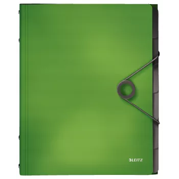 Leitz Divider Book Solid 6 skirtukų, Užlenkiamas aplankas, A4, Polipropilenas (PP), Žalias, 200 lapų, 80 g/m²