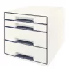 Leitz stalčių spintelė WOW Cube 4 stalčiai, 4 stalčiai(-ų), Plastikas, Balta, 1 vnt., 287 mm, 270 mm