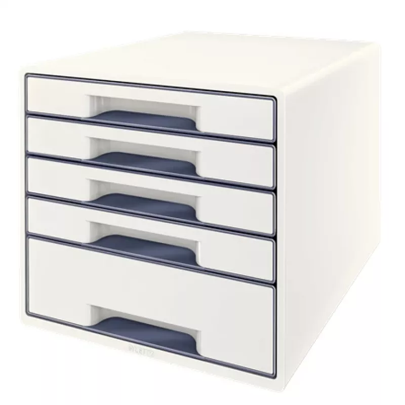 Leitz Drawer Cabinet WOW Cube 5-drawer, 5 stalčių, Plastikas, Balta, 1 vnt., 270 mm, 287 mm
