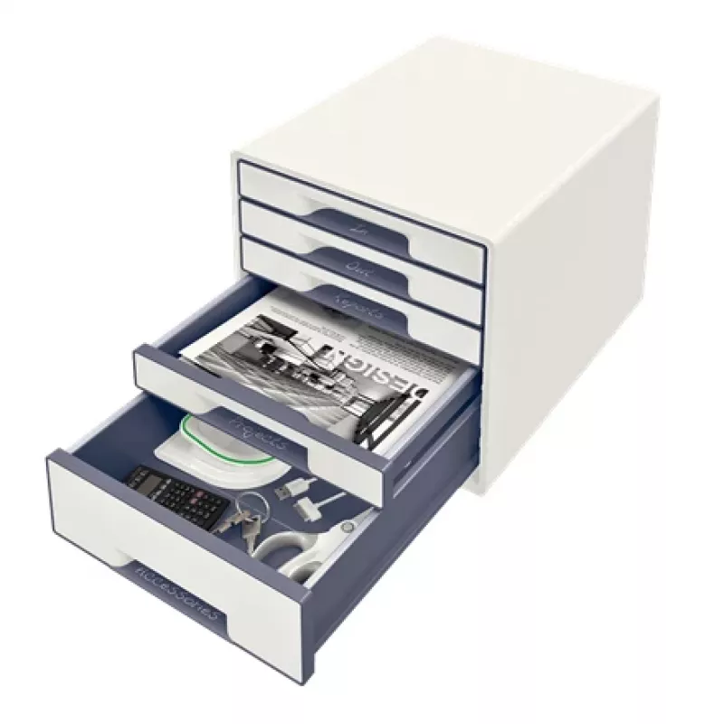 Leitz Drawer Cabinet WOW Cube 5-drawer, 5 stalčių, Plastikas, Balta, 1 vnt., 270 mm, 287 mm