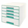 Leitz Drawer Cabinet WOW Cube 5-drawer, 5 drawer(s), Plastikas, Turkio, Balta, 1 vnt., 287 mm, 270 mm