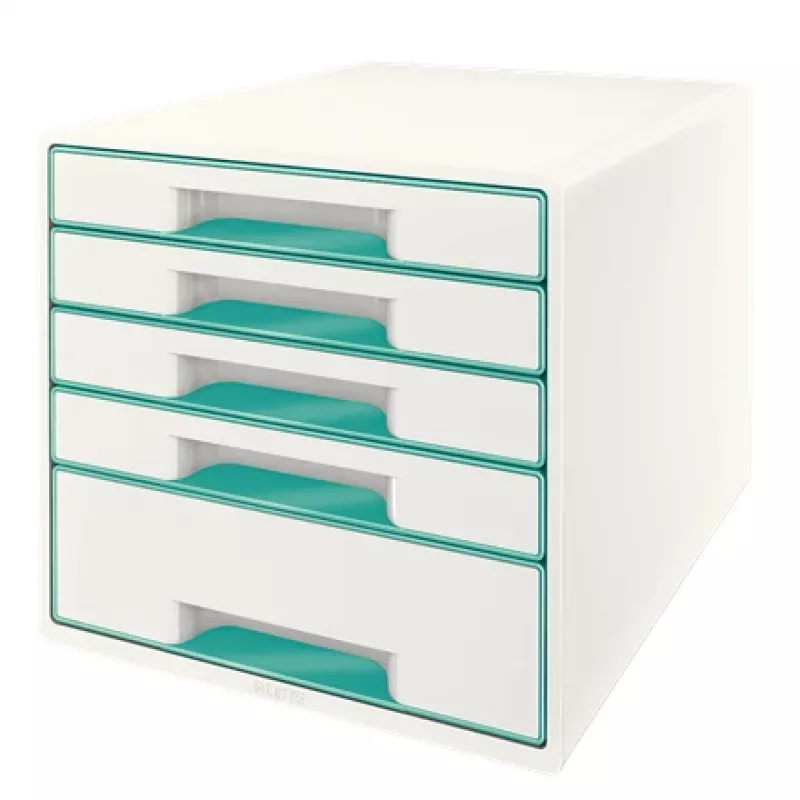 Leitz Drawer Cabinet WOW Cube 5-drawer, 5 drawer(s), Plastikas, Turkio, Balta, 1 vnt., 287 mm, 270 mm