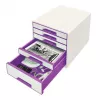 Leitz stalčių spintelė WOW Cube 5-stalčių, 5 stalčiai (-ių), Plastikas, Violetinė, Balta, 1 vnt., 287 mm, 270 mm