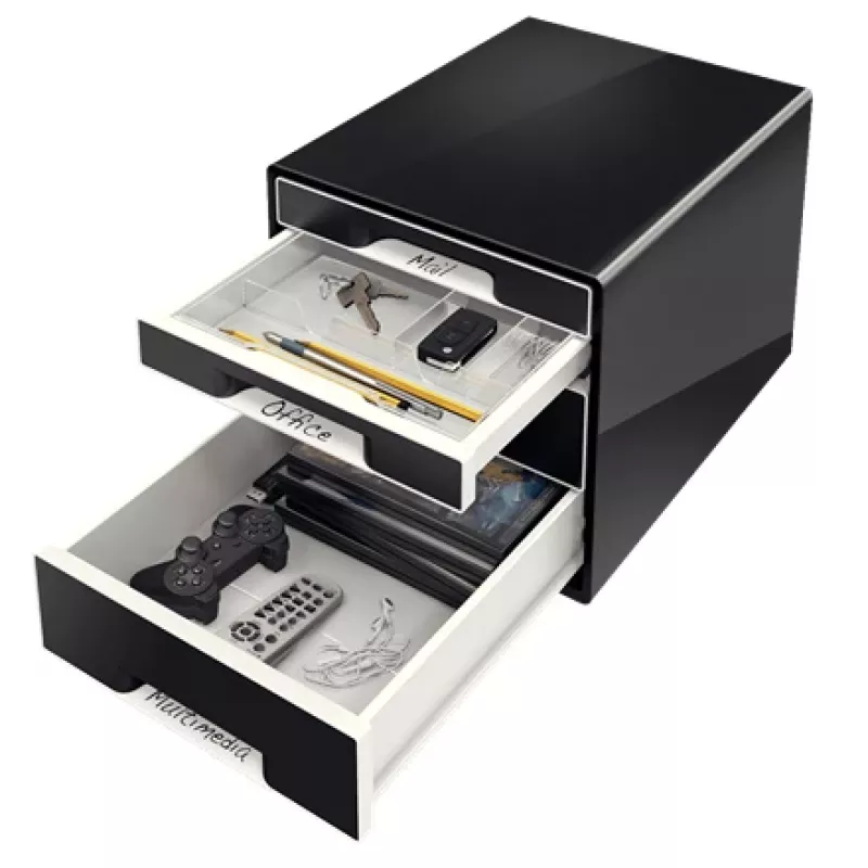 Leitz Desk Cube 4-drawer, 4 stalčiai, Plastikas, Juoda, 1 vnt., 270 mm, 287 mm
