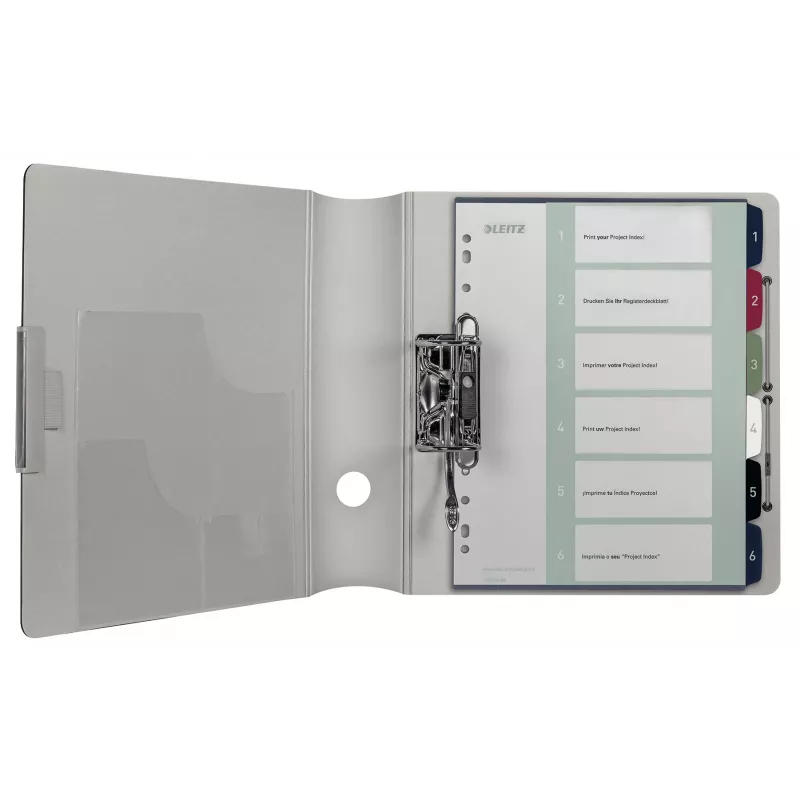 Leitz Index PC Spausdinamas 1-6 Stiliaus PP A4+, Skaitmeninis skirtukų rodyklė, Polipropilenas (PP), Įvairiaspalvis, Stačias, A4 Maxi, 245 mm