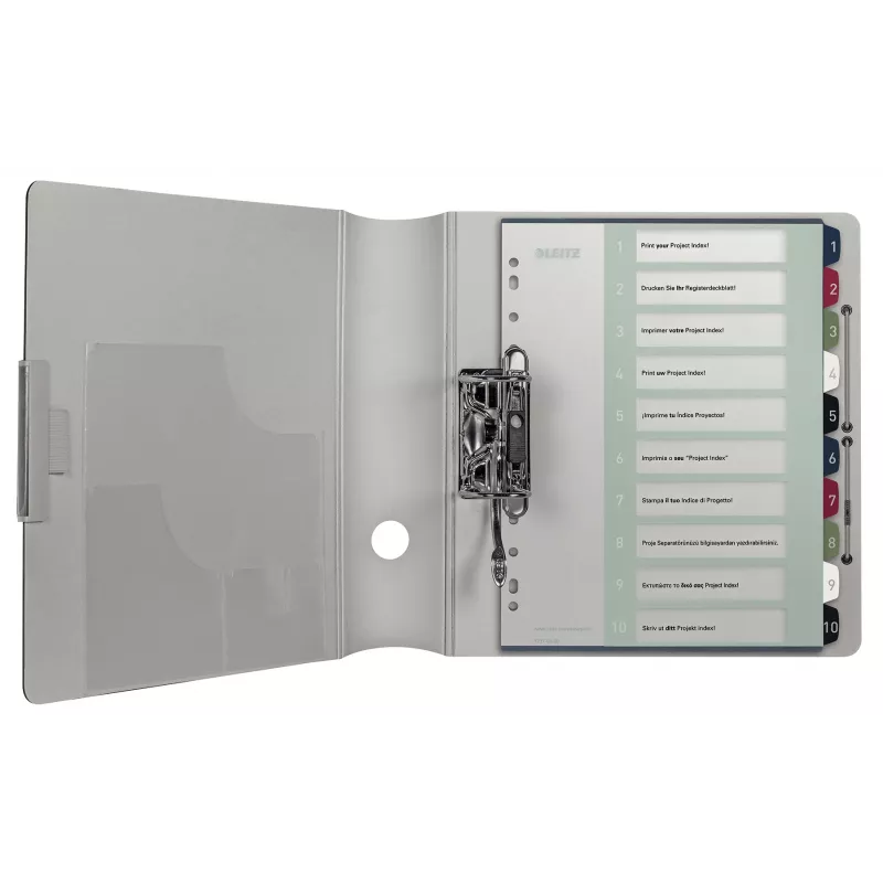 Leitz Index PC Printable 1-10 Style PP A4+, skaitmeninis skirtukų rodyklė, polipropilenas (PP), įvairiaspalvis, stačias, A4 Maxi, 245 mm