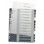 “Leitz Index” spausdinamas kompiuteriu 1-12 stiliaus PP A4+, skaitmeninė skirtukų rodyklė, polipropilenas (PP), įvairiaspalvis, vertikalus, A4 Maxi, 245 mm