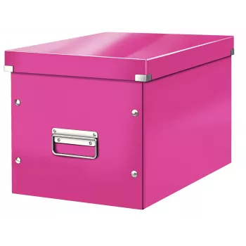 Leitz Box Click & Store WOW Cube didelė laikymo dėžė, fuksijos spalva, kartonas, 320 mm, 360 mm, 310 mm