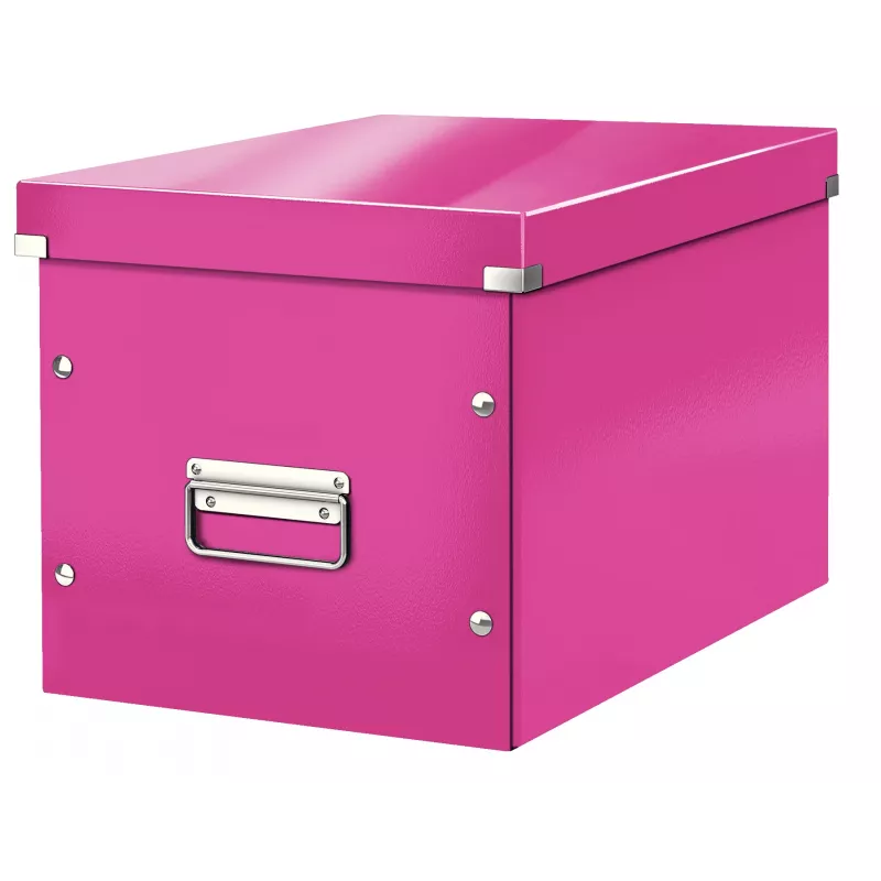 Leitz Box Click & Store WOW Cube didelė laikymo dėžė, fuksijos spalva, kartonas, 320 mm, 360 mm, 310 mm