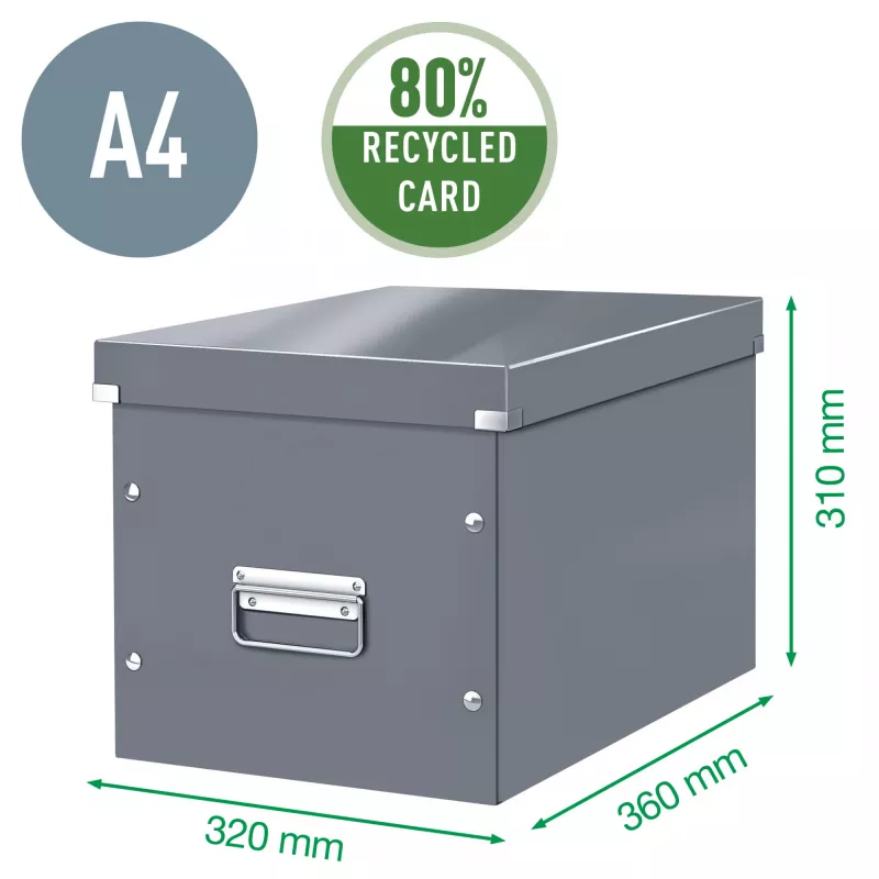 Leitz Box Click & Store WOW Cube didelė laikymo dėžė, fuksijos spalva, kartonas, 320 mm, 360 mm, 310 mm