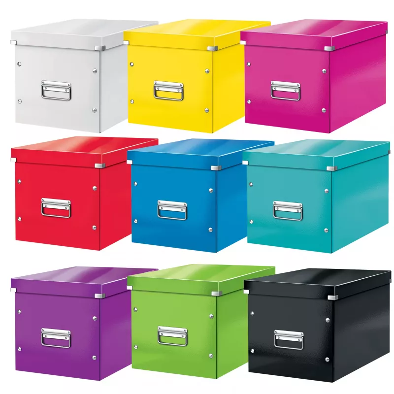 Leitz Box Click & Store WOW Cube didelė laikymo dėžė, fuksijos spalva, kartonas, 320 mm, 360 mm, 310 mm