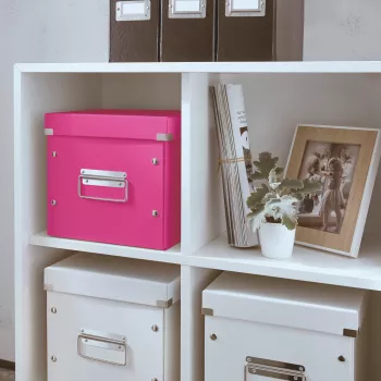Leitz laikymo dėžė Click & Store WOW Cube Medium, Fuchsia, kartonas, 260 mm, 260 mm, 240 mm