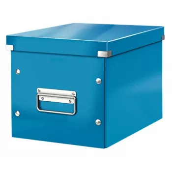 Vidutinė „Leitz Storage Box Click & Store WOW Cube“ laikymo dėžė, Laikymo dėžė, Mėlyna, Stačiakampė, Kartonas, Vienspalvė, Vidaus