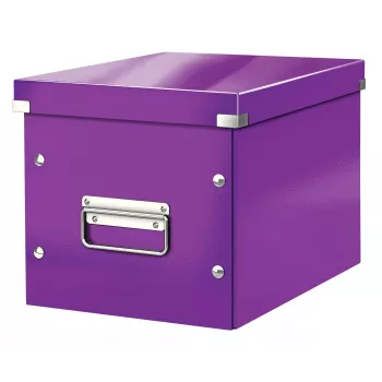Leitz Click & Store WOW Cube vidutinė dėžė, violetinė, kartoninė, 260 mm, 260 mm, 240 mm