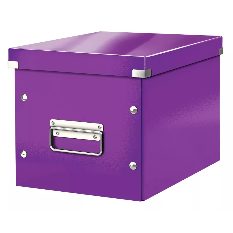 Leitz Click & Store WOW Cube vidutinė dėžė, violetinė, kartoninė, 260 mm, 260 mm, 240 mm