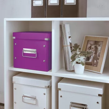 Leitz Click & Store WOW Cube vidutinė dėžė, violetinė, kartoninė, 260 mm, 260 mm, 240 mm