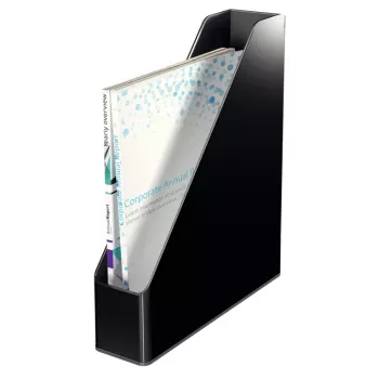 „Leitz“ dviejų spalvų žurnalų dėklas, juoda, plastikinis, A4, 272 mm, 318 mm, 430 g