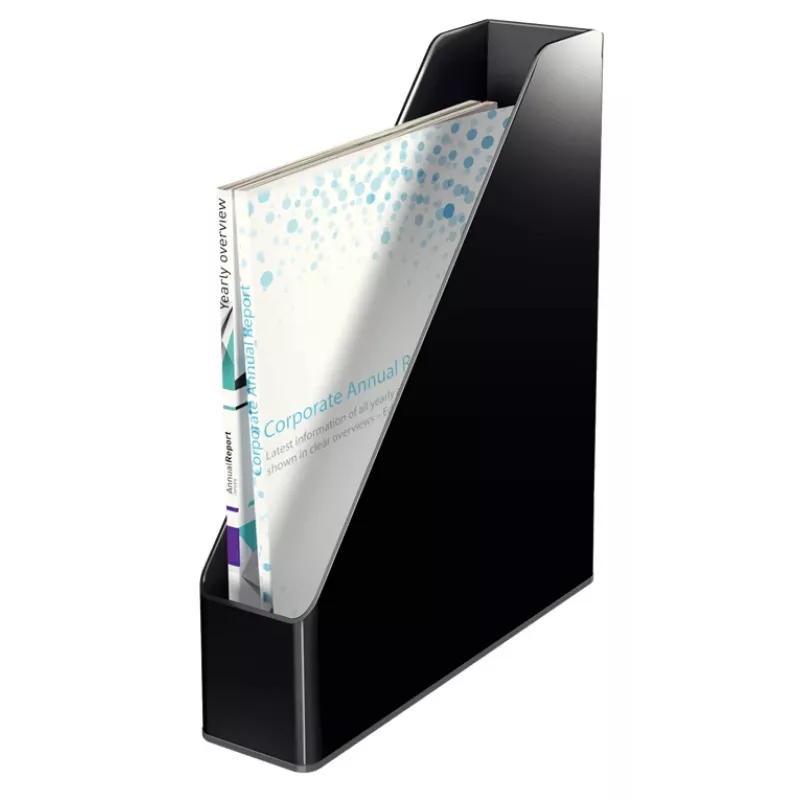 „Leitz“ dviejų spalvų žurnalų dėklas, juoda, plastikinis, A4, 272 mm, 318 mm, 430 g