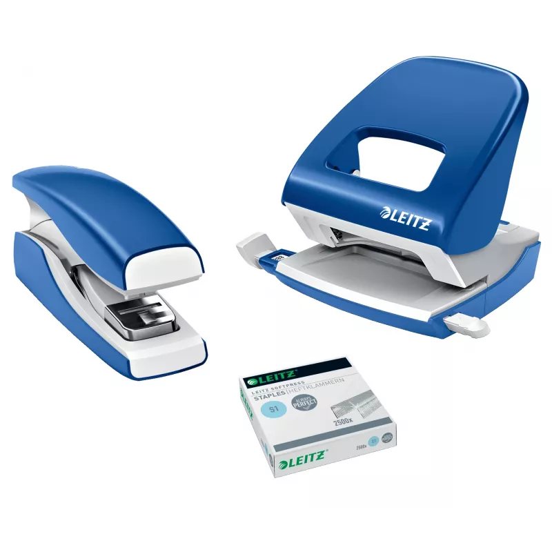 Leitz segiklis Softpress Flat Clinch 30 lapų, 30 lapų, Mėlynas, Plokščias suspaudimas, Leitz Softpress segės, Plastikas, 80 g/m²