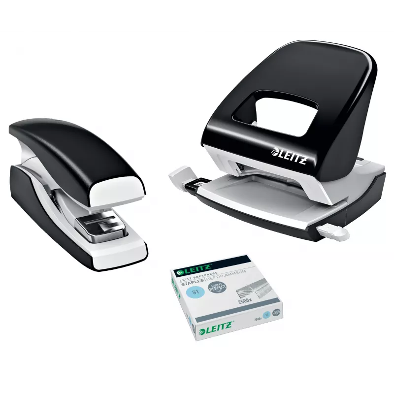 Leitz segiklis Softpress Flat Clinch 30 lapams, 30 lapai, Juoda, Plokščias suspaudimas, Leitz Softpress segės, Plastikas, 80 g/m²