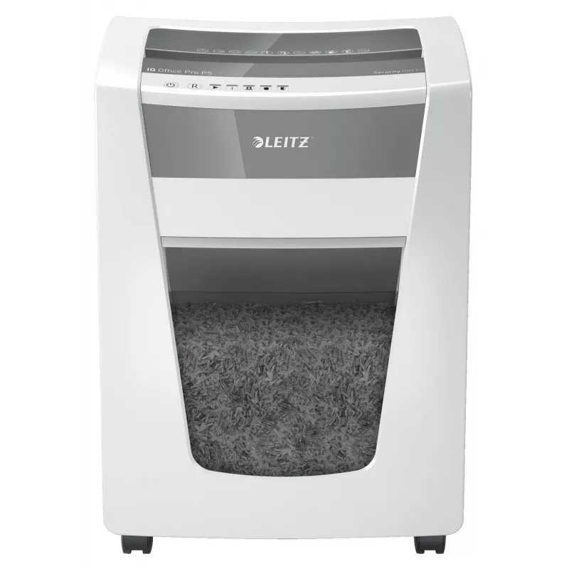 Leitz IQ Office Pro popieriaus smulkintuvas P5, mikropjovimas, 23 cm, 2 x 15 mm, 30 l, 300 lapų, 55 dB