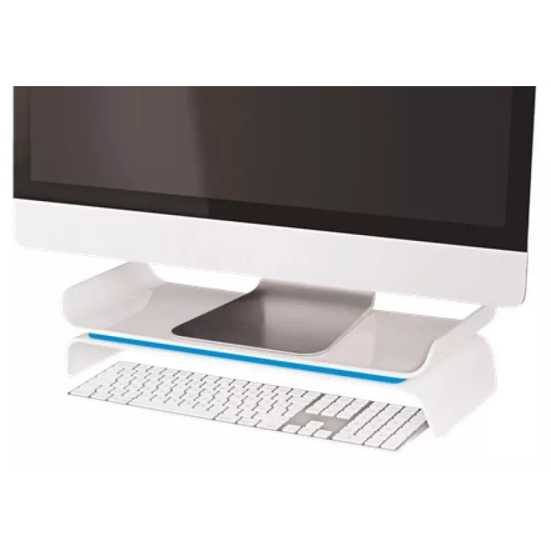 Leitz Monitor Stand Adjustable Ergo WOW, 68,6 cm (27 inch), Aukščio reguliavimas, Mėlyna, Balta