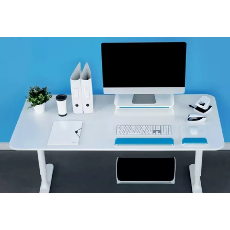 Leitz Monitor Stand Adjustable Ergo WOW, 68,6 cm (27 inch), Aukščio reguliavimas, Mėlyna, Balta