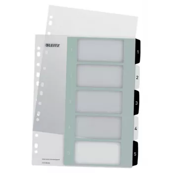 Leitz Indices Printable PP A4+ 1-5 WOW White/Juoda