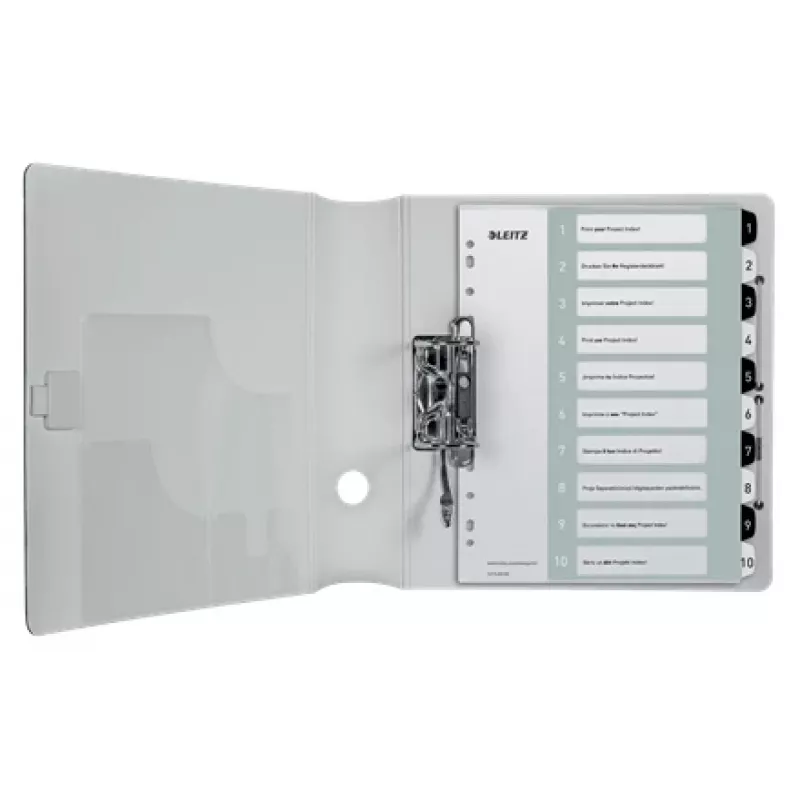 Leitz Indices Printable PP A4+ 1-10 WOW White/Juoda, skaitmeninis skirtukų rodyklė, polipropilenas (PP), juoda, balta, A4 Maxi, 245 mm, 305 mm