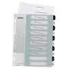 Leitz Indices Printable PP A4+ 1-10 WOW White/Juoda, skaitmeninis skirtukų rodyklė, polipropilenas (PP), juoda, balta, A4 Maxi, 245 mm, 305 mm