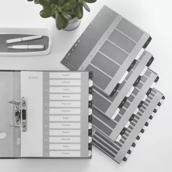 Leitz Skiriamieji lapai spausdinami PP A4+ 1-20 WOW balta/juoda