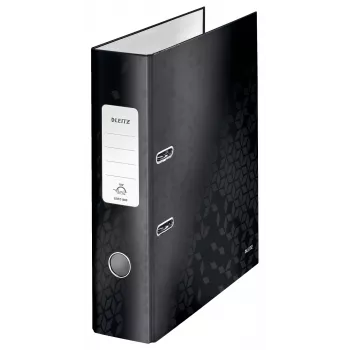 Leitz Lever Arch File 180° WOW POB/Laminated A4/80mm, A4, Carton, Juoda, 600 sheets, 80 g/m², 8 cm