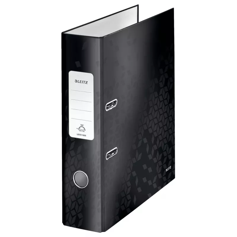 Leitz Lever Arch File 180° WOW POB/Laminated A4/80mm, A4, Carton, Juoda, 600 sheets, 80 g/m², 8 cm