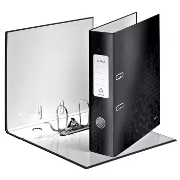 Leitz Lever Arch File 180° WOW POB/Laminated A4/80mm, A4, Carton, Juoda, 600 sheets, 80 g/m², 8 cm
