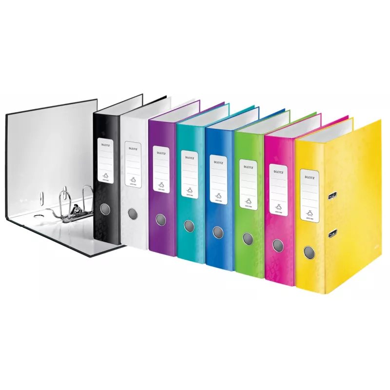 Leitz Lever Arch File 180° WOW POB/Laminated A4/80mm, A4, Carton, Juoda, 600 sheets, 80 g/m², 8 cm